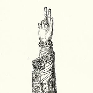 Reliquary in the form of an arm (engraving)