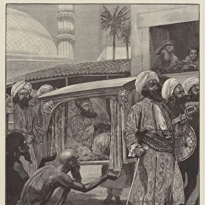 Riches and Poverty, a Sketch in an Indian Bazaar (engraving)
