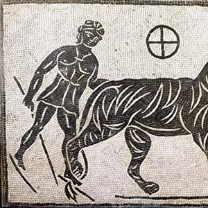 Roman art: "two women taming a tiger"