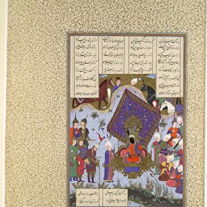 "Rustam Pained Before Kai Kavus", Folio 146r from the Shahnama (Book of Kings