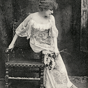 Sarah Bernhardt (1844-1923) in Camille (litho)