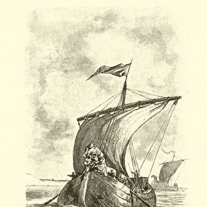 Saxon raids on the coast (engraving)