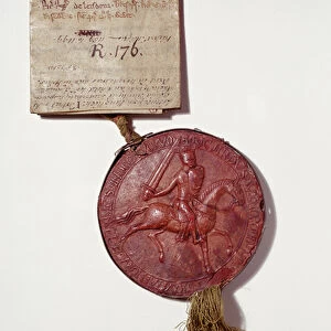 Seal of King Richard I (wax and parchment) (ref ChAnt / B / 349)