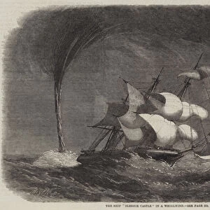 The Ship "Bleroie Castle"in a Whirlwind (engraving)