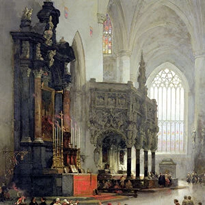 The Shrine of St. Gomar at Lierre, Belgium, 1849 (oil on canvas)