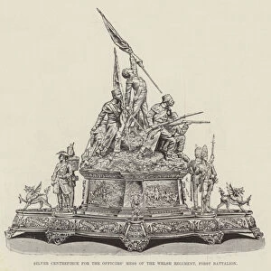 Silver Centrepiece for the Officers Mess of the Welsh Regiment, First Battalion (engraving)