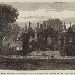 Singleton Abbey, Swansea, the Residence of Mr H H Vivian, MP, visited by the Prince and Princess of Wales (engraving)