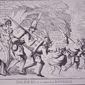 Soldiers on the March to Buffalo (etching)
