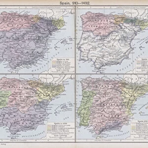 Spain, 910-1492 (colour litho)