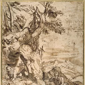 St Jerome reading in the wilderness, after Titian (c. 1488-1576