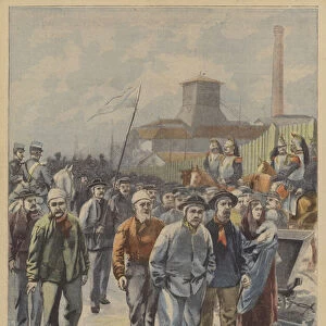 Strikes in northern France (colour litho)