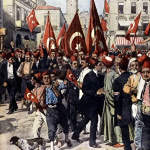 Sultan Abdulhamid II proclaims the constitution: a joyful demonstration in Constantinople
