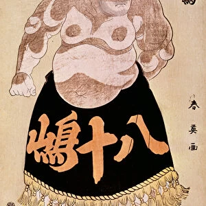 Sumo wrestler. The wrestler Yasojima Karoku Japanese print by Shun