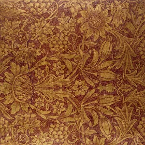 "Sunflower"wallpaper (printed, gilded & lacquered paper)