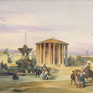 The Temple of Vesta, Rome, 1849 (w / c over graphite on paper)