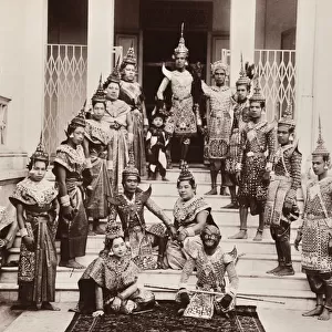Thai Classical Dancers, c. 1900 (b / w photo)