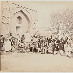 Theatrical Troupe, 1880 (b / w photo)