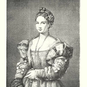 Tiziano Vecellio, La Flora, Dite La Belle du Titien, Collection du Palais Pitti (engraving)