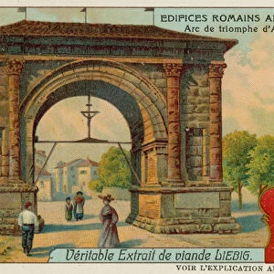 Triumphal Arch of Augustus in Aosta (chromolitho)