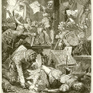 Troubles in Germany--Destruction of a Printing Office (engraving)