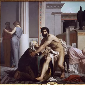 Ulysses recognized by his nurse, Euryclee, 1848 (oil on canvas)