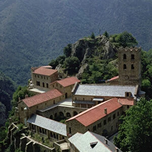 View of the Abbey of St. Martin du Canigou (photo)