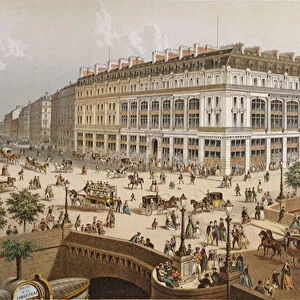 View of La Belle Jardiniere department store and the Pont Neuf, c