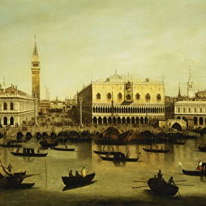 A View of the Molo from the Bacino di San Marco, Venice, (oil on canvas)