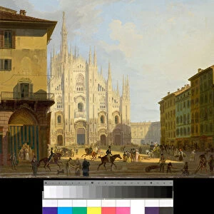 View of Piazza Duomo in Milan, Italy (Cathedral square in Milan