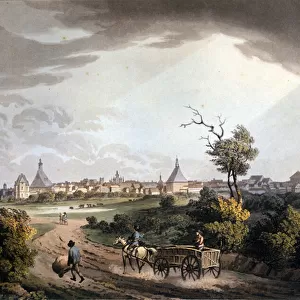 View of the surroundings of the city of Leipzig in Germany around 1820