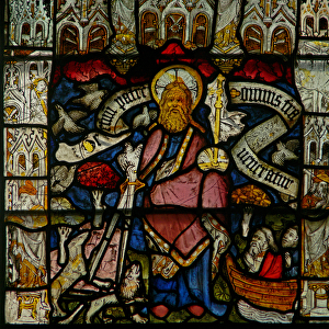Window w24 depicting the Te Deum - God the Father and Creator (stained glass)