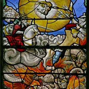 Window w5 depicting a scene from the Book of the Revelation of St John