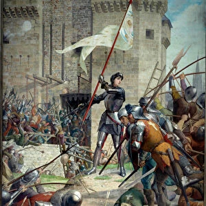 Hundred Years War: Joan of Arc in armor before Orleans