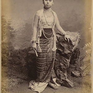Young Burmese girl, c. 1875 (albumen print) (b / w photo)