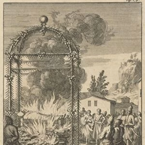 Ceremonial cremation Ceylon Verbrandingh der Lycken