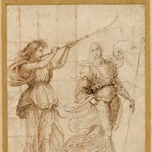 Fra Bartolommeo, An Angel Blowing a Trumpet, and Another Holding a Standard, Italian