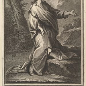 Jesus Christ 1726 Etching engraving Sheet trimmed