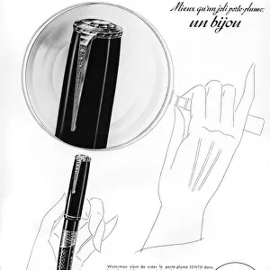 An advertisement for Waterman pens, 1938