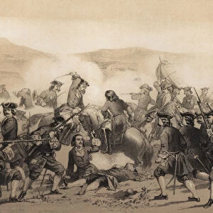 Battle of Almansa. April 25, 1707, between the armies of Philip V and the Archduke of Austria