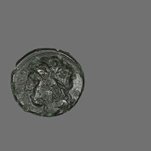 Coin Depicting the God Apollo, about 340-241 BCE. Creator: Unknown