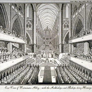 The coronation of George IV in Westminster Abbey, London, 1821