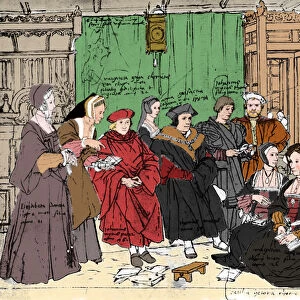 The More Family, from the Sketch by Holbein at Basle Museum, 1527, (1903). Artist: Hans Holbein the Younger