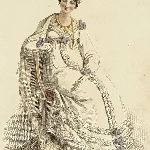 Fashion Plate (Evening Dress), 1817. Creator: Rudolph Ackermann