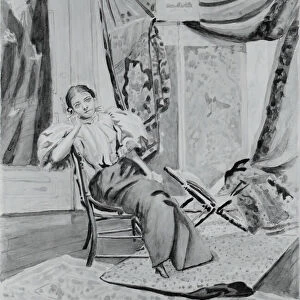 Girl on Chair, c. 1891. Creator: Louis Michel Eilshemius