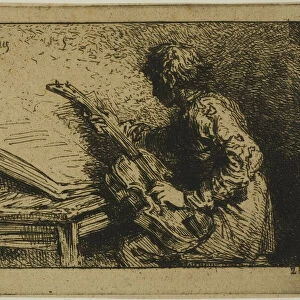 Guitar Player, 1845. Creator: Charles Emile Jacque