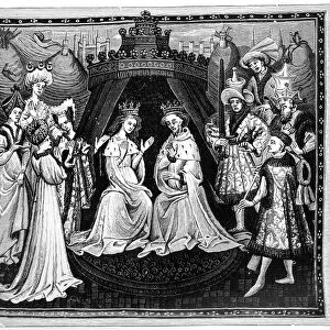 King, queen, and court, c1450, (1910)