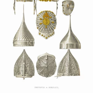 Misiurka Helmet and Shishaks. From the Antiquities of the Russian State, 1849-1853