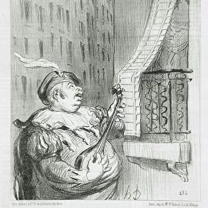 Un nouvel Almaviva.. 1851. Creator: Honore Daumier