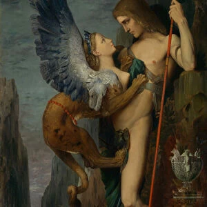 Oedipus and the Sphinx, 1864. Creator: Gustave Moreau
