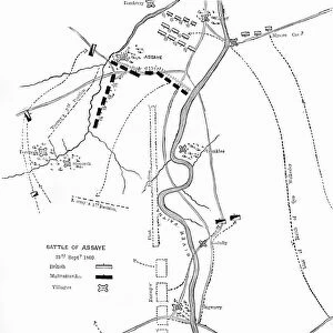 Plan of the Battle of Assaye, c1891. Creator: James Grant